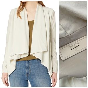 Blank NYC Private Practice Combo Faux Leather Jacket Asymmetrical Drape Sz S